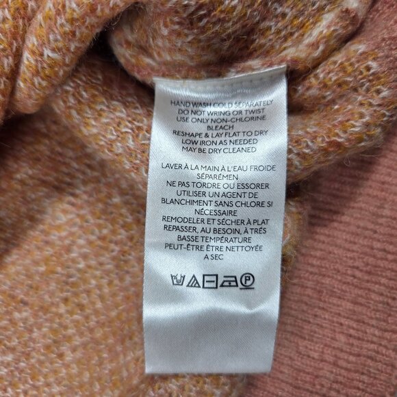 Anthropologie Maeve Sweater Vest Small Orange Plunging Loopy Floral Oversized - Picture 6 of 9